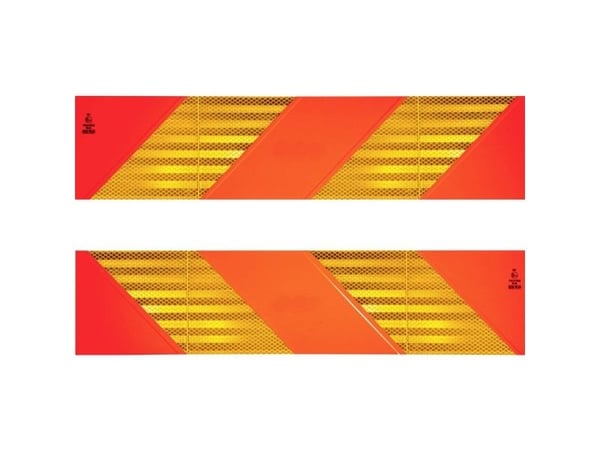 IWH 97609 Takavaroitusmerkki, puolimerkinnät hinausta varten, 565x130mm, ECE 70.01, 2 kpl ##### Varoitusmerkki 565 mm x 130 mm IWH 97609 Takavaroitusmerkki, puolimerkinnät hinausta varten, 565x130mm, ECE 70.01, 2 kpl ##### Varoitusmerkki 565 mm x 130 mm