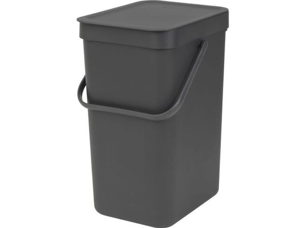 Brabantia Sort & Go - Søppelbøtte - flipp-lokk - 12 L - håndtak - grå
