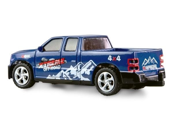 Amewi RC Pickup Die Cast med campingvogn 1:64 RTR blå 6+