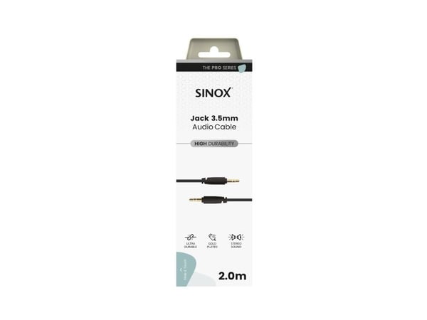 Sinox SXA06201, 3.5mm, Hankjønn, 3.5mm, Hankjønn, 1,5 m, Hvit