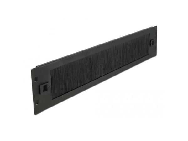 Delock - Panel med rektangulär kabelgenomgång - rackmontering - svart - 2U - 19"