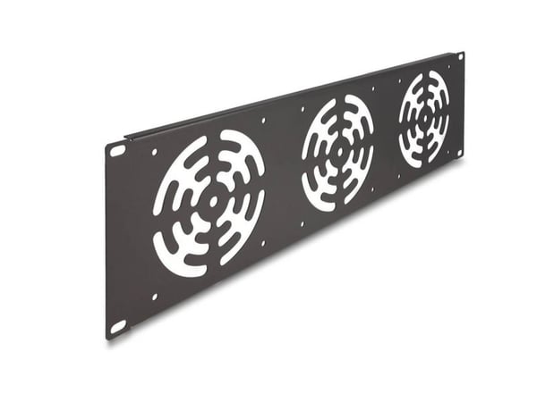 Delock 19" telinepaneeli 3 tuulettimelle 120 x 120 mm 3 U tummanharmaa