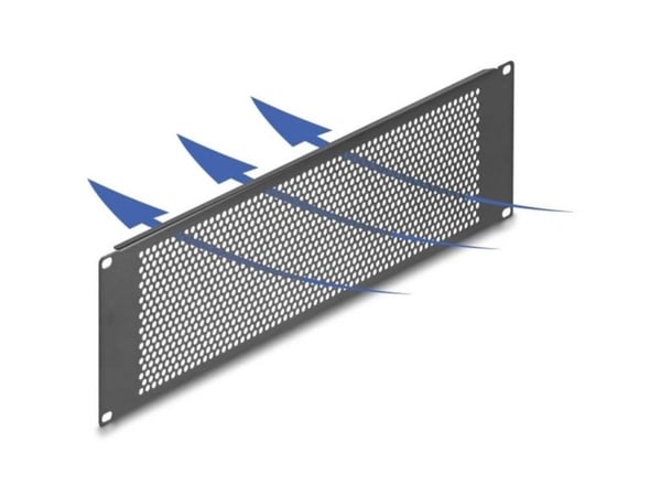DeLOCK 67037, Blindpanel, Sort, Metall, 3U, 133 mm, 48,2 cm
