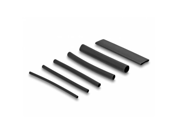 DeLOCK 20910, Varmekrympet rør, Sort, Polyolefiini, 9,5 cm, 122 stk, 70 - 125 °C