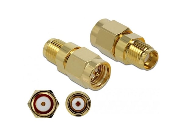 Delock 10 GHz - Antenneadapter - SMA (hann) til SMA (hunn) - gull