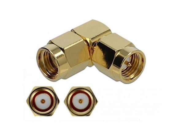 Delock 10 GHz - Antenneadapter - SMA (hann) til RP-SMA (hann) vinklet - gull