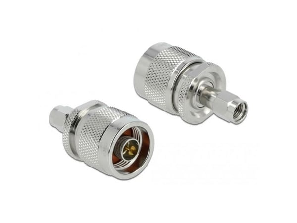 Delock - Antenneadapter - N-kontakt (P) til RP-SMA (P) - 3.24 cm - 20 mm