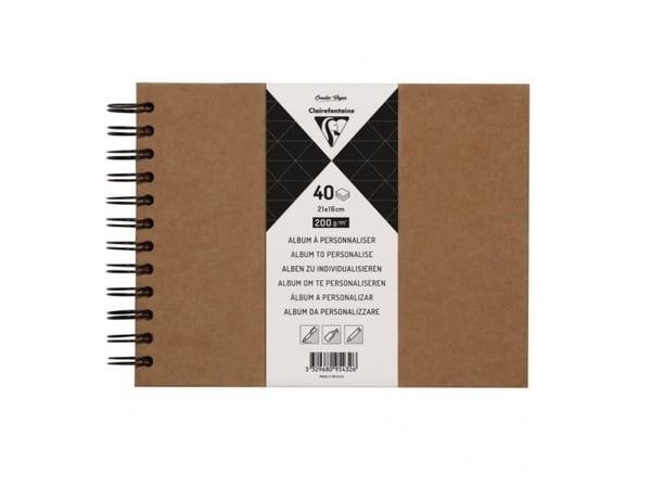 Clairefontaine 95432C, Yksivärinen, Ruskea, 40 arkkia, 200 g/m², Kovakantinen, Universaali