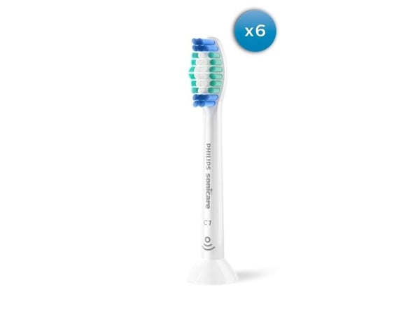 Philips Sonicare ProResults plaque control ProResults HX6016 6-pakning, børstehoder, 6 stykker, Hvit, 3 måned(er), Medium, Multi-passform, Philips