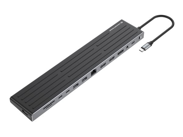 Conceptronic DONN32B, Koblet med ledninger (ikke trådløs), USB 3.2 Gen 1 (3.1 Gen 1) Type-C, 100 W, 3,5 mm, 10,100,1000 Mbit/s, IEEE 802.3ab