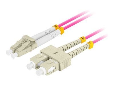 Lanberg - Koblingskabel - LC/UPC-multimodus (hann) til SC/UPC-multimodus (hann) - 5 m - 3 mm - fiberoptisk - dupleks - 50 / 125 mikroner - OM4 - ha...