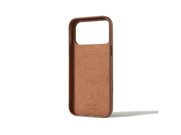 Mujjo Wallet Leather Case - lærveske for iPhone 17 Pro Max kompatibel med MagSafe (brun)