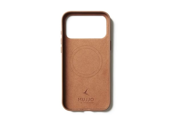 Mujjo Wallet Leather Case - lærveske for iPhone 17 Pro Max kompatibel med MagSafe (brun)