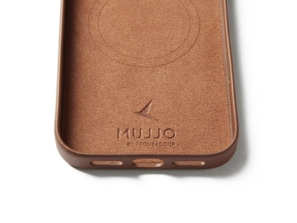 Mujjo Wallet Leather Case - lærveske for iPhone 17 Pro Max kompatibel med MagSafe (brun)