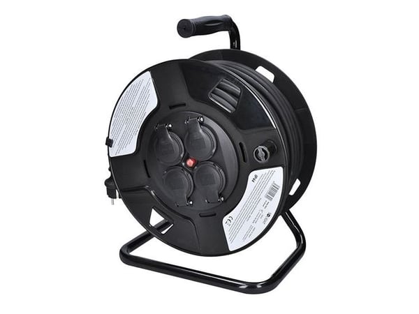 Solight PB34, Black, 4 AC outlet(s), Angled, 50 m, 1.5 mm², IP44