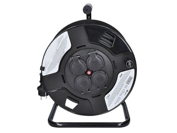 Solight PB34, Black, 4 AC outlet(s), Angled, 50 m, 1.5 mm², IP44