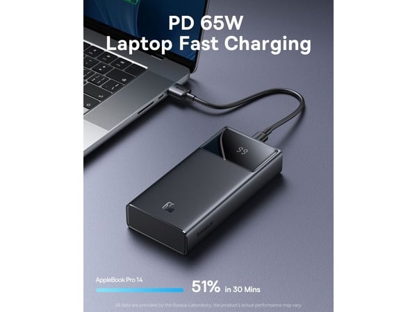 Baseus STAR LORD OVERSEAS EDITION 20.000 MAH DIGITAL DISPLAY POWERBANK 65W-SIYAH, 20000 mAh, Litium Polymer (LiPo), Svart