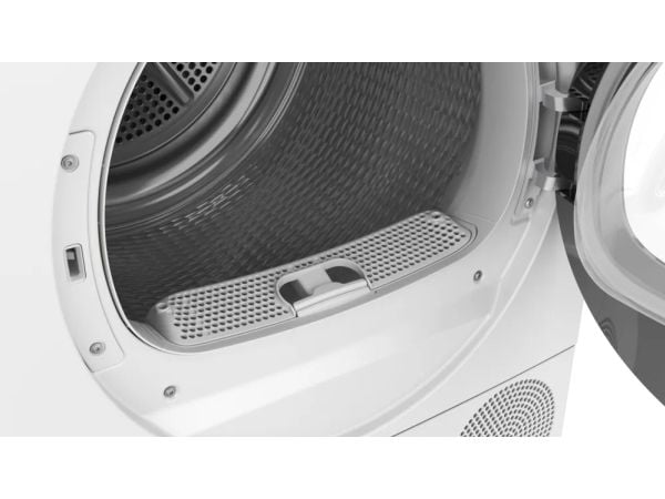 Bosch Serie 6 WQG243D41, Frittstående, Frontmatet, Varme pumpe, Hvit, Knapper, Rotasjon, Riktig/Høyre