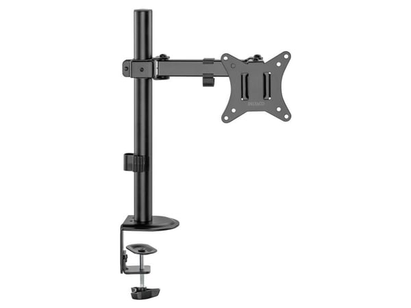 Deltaco Single Desk mount, tilt, swivel, rotate, 13-32" 9 kg, 75 x 75 mm, 100 x 100 mm, -45 - 45°, -90 - 90°, 360°, musta