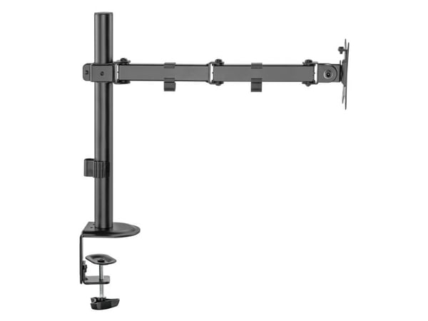 Deltaco Single Desk mount, tilt, swivel, rotate, 13-32" 9 kg, 75 x 75 mm, 100 x 100 mm, -45 - 45°, -90 - 90°, 360°, musta
