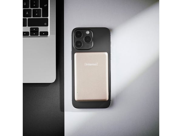 Intenso MW5000, 5000 mAh, Lithium Polymer (LiPo), Power Delivery, Programmable Power Supply (PPS), Trådløs lading, 3,85 V, Sjampagne