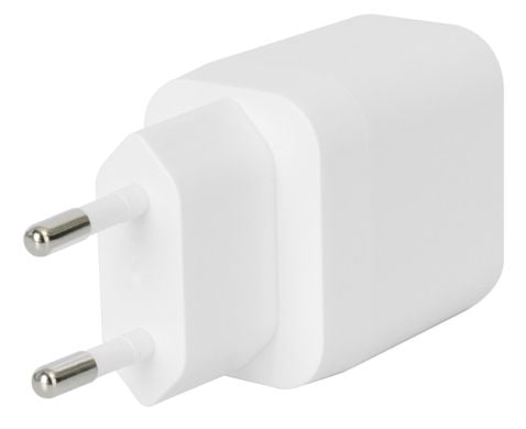 DELTACO Wall Charger - Strømadapter - 25 watt - PD/PPS (24 pin USB-C) - hvit