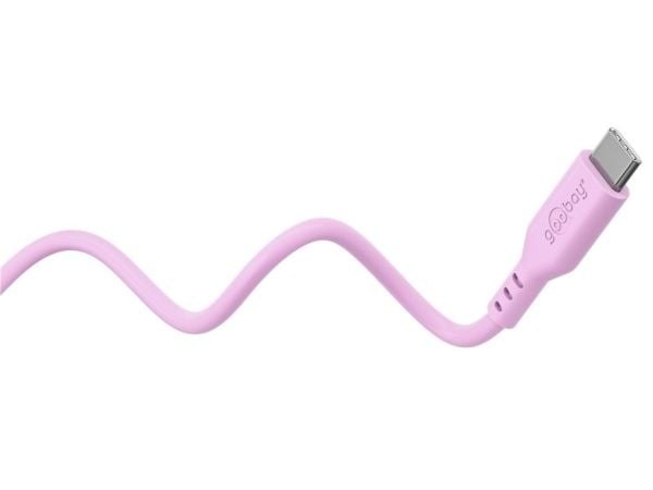 USB-C™ silikonikaapeli, 1,5 m, vaaleanpunainen