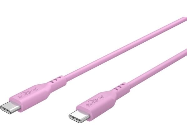USB-C™ silikonikaapeli, 1,5 m, vaaleanpunainen
