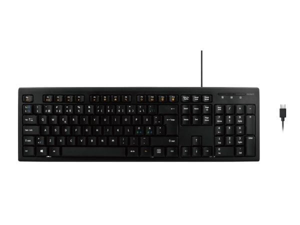 DELTACO TB-626-C - Tastatur - full size - USB - QWERTY - Nordisk - svart