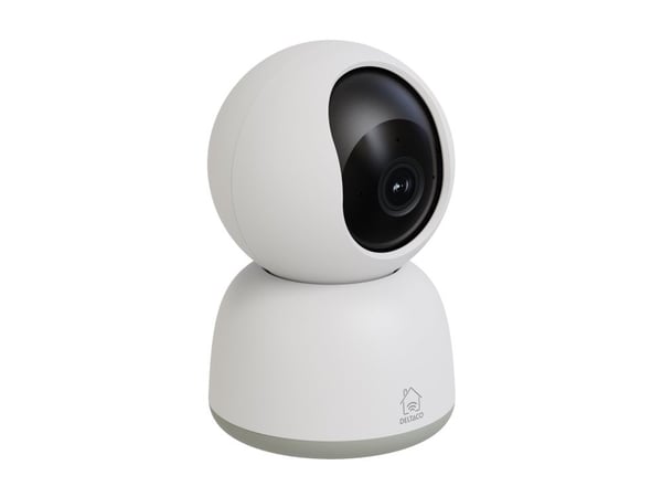 DELTACO - Nettverksovervåkingskamera - panorering / tipping - lite tårn - farge (Dag og natt) - 2 MP - 1920 x 1080 - lyd - trådløs - Wi-Fi - H.264,...
