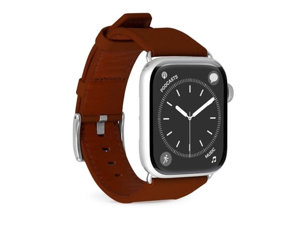 PURO PUAW40ECLASSICBRWN, Klokkereim, Apple, Apple Watch, Lær, Metall, Sølv