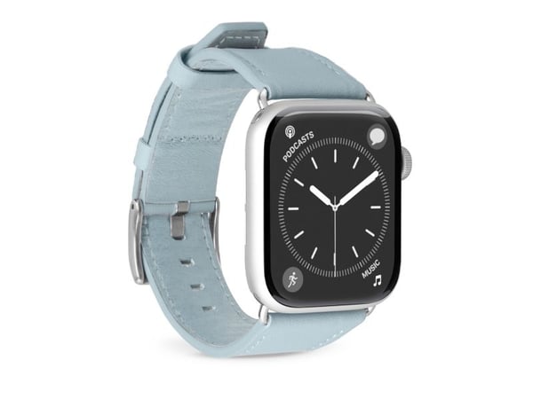 PURO PUAW40ECLASSICLBLUE, Klokkereim, Apple, Apple Watch, Lær, Metall, Sølv