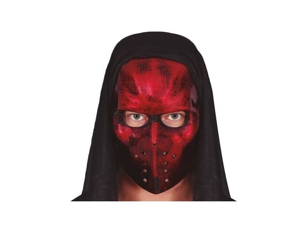 Rød hockeymaske