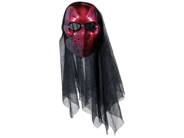 Rød hockeymaske