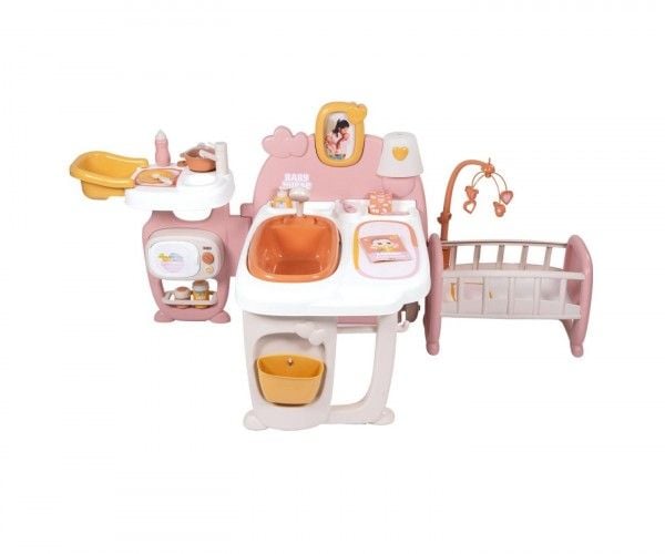 Smoby Baby Nurse leke-sykkelpunkt 7600220394 - 3-i-1 kjøkken/bad/soverom fra 3 år