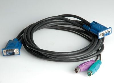 VALUE KVM-Cable, 1.8m, 1,8 m, Sort, D-Sub + 2x PS/2, D-Sub