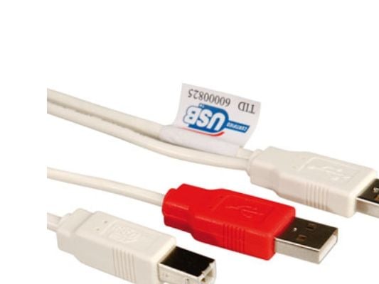 ROLINE USB 2.0, 1.8m, 1,8 m, 2 x USB A, USB B, Hankjønn/hankjønn, 0,48 Gbit/s, Hvit