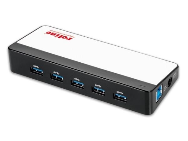 ROLINE 14.02.5028, USB 3.2 Gen 1 (3.1 Gen 1) Type-B, USB 3.2 Gen 1 (3.1 Gen 1) Type-A, Musta, Valkoinen, Muovi, Teho, 1 m