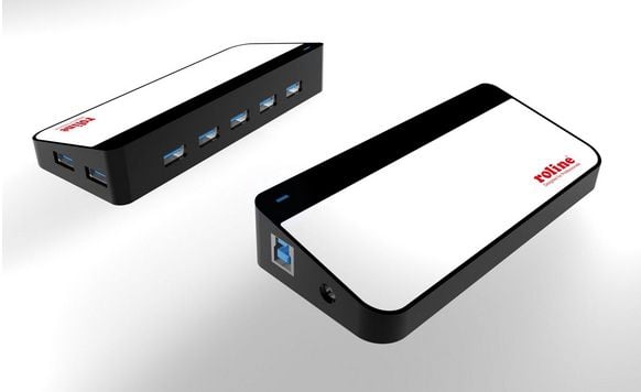 ROLINE 14.02.5028, USB 3.2 Gen 1 (3.1 Gen 1) Type-B, USB 3.2 Gen 1 (3.1 Gen 1) Type-A, Musta, Valkoinen, Muovi, Teho, 1 m