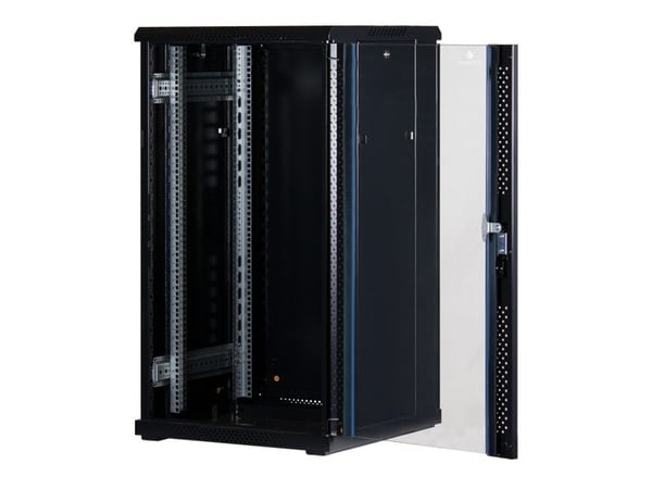 Rockstable RS19-6622, Frittstående hylle, 22U, 800 kg, Nøkkellås, Rack skinner, Justerbare bein