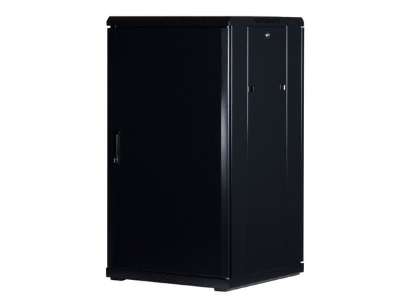 Rockstable RS19-6622, Frittstående hylle, 22U, 800 kg, Nøkkellås, Rack skinner, Justerbare bein