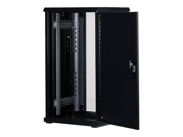 Rockstable RS19-6622, Frittstående hylle, 22U, 800 kg, Nøkkellås, Rack skinner, Justerbare bein