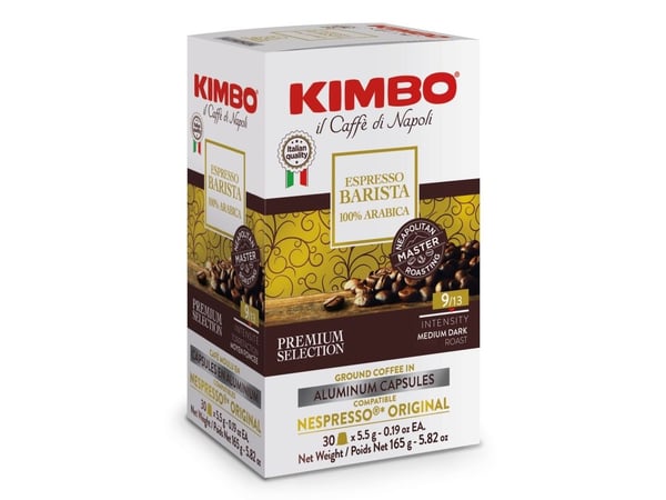 Kimbo Espresso Barista 100% Arabica, Kaffekapsel, Espresso, 5,5 g, Medium-mørkbrent, Nespresso, 30 stk