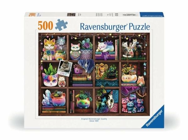 Ravensburger Cubby Cats and Succulents, 500 stykker, Andre, 12 år