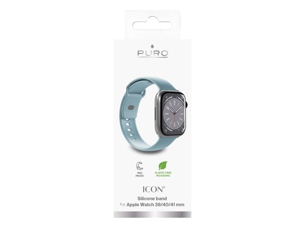 PURO ICON, Klokkereim, Apple, Apple Watch 38-40-41mm, Silikon, Metall, S/M/L
