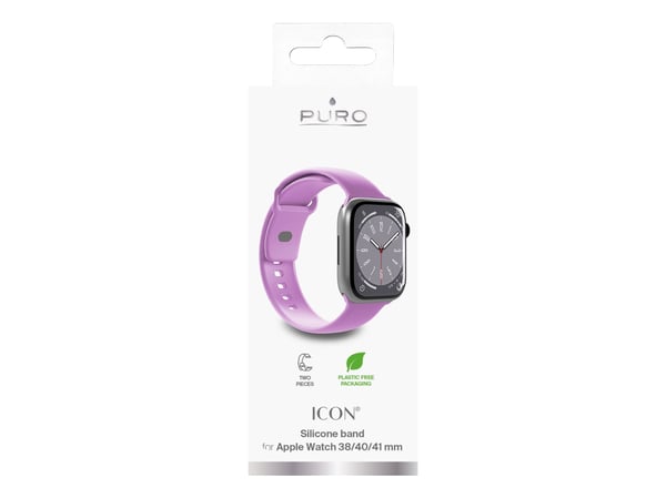 PURO ICON, Klokkereim, Apple, Apple Watch 38-40-41mm, Silikon, Metall, S/M/L