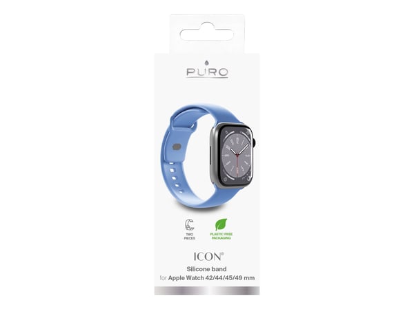 PURO ICON, Kellon hihna, Apple, Apple Watch 42-44-45-49 mm, Silikoni, Metalli, S/M/L