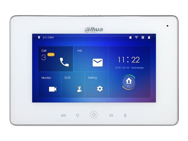Dahua IP Series VTH5221DW-S2 - IP intercom station monitor - trådløs, kablet - 802.11b/g/n - 2.4 Ghz - 10/100 Ethernet - hvit