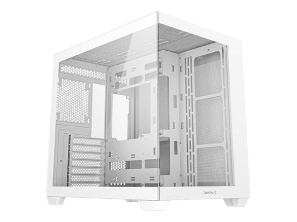 DeepCool CG530 WH - Midi-tårn - ATX - sidepanel med vindu (herdet glass) - ingen strømforsyning (ATX / PS/2) - hvit - USB/lyd