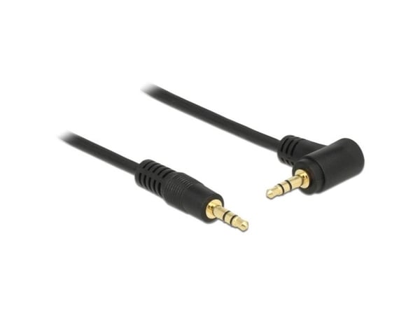 Delock - Lydkabel - mini-phone stereo 3.5 mm hann til mini-phone stereo 3.5 mm hann - 1 m - svart - vinkelkontakt